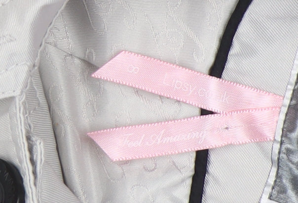 Lipsy Women's Grey Ruffled Coat Size 10