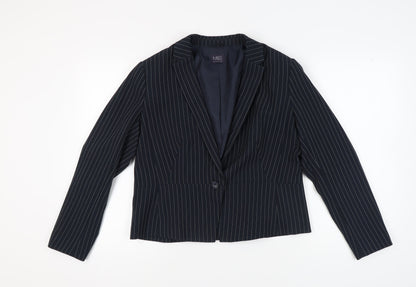 Marks and Spencer Women's Black Pinstripe Blazer UK 16