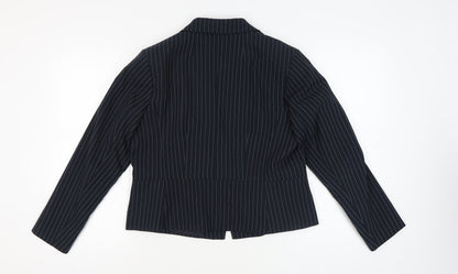 Marks and Spencer Women's Black Pinstripe Blazer UK 16