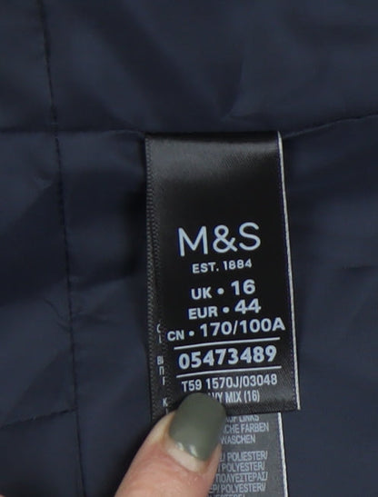 Marks and Spencer Women's Black Pinstripe Blazer UK 16