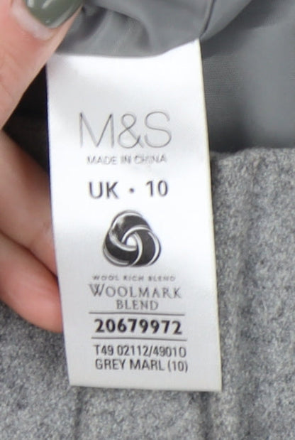 Womens UK Size 10 Marks and Spencer Grey Duffle Coat