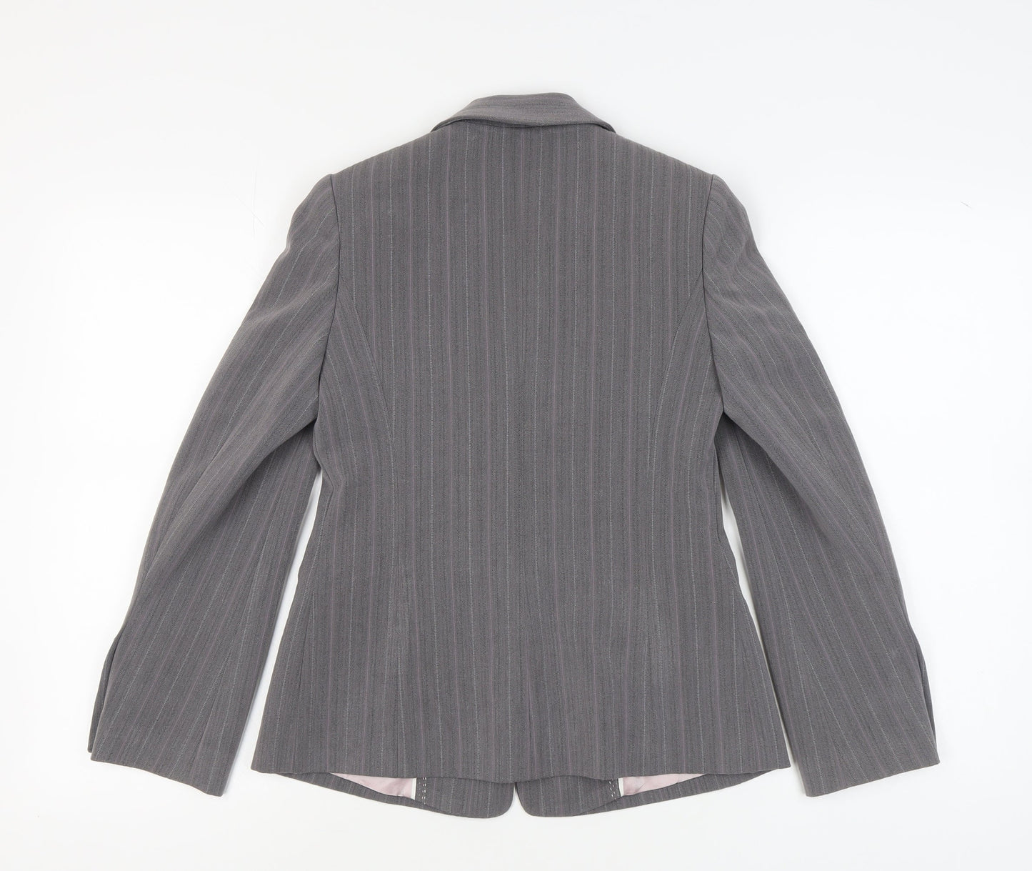 Marks and Spencer Women's Grey Pinstripe Blazer Size 6