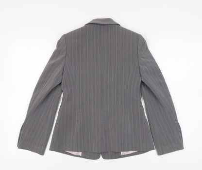 Marks and Spencer Women's Grey Pinstripe Blazer Size 6