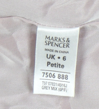 Marks and Spencer Women's Grey Pinstripe Blazer Size 6