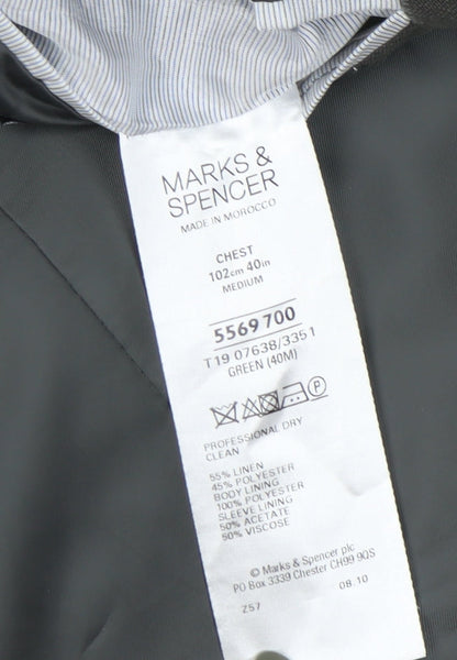 Mens UK Size 40 Marks and Spencer Regular Green Suit Jacket