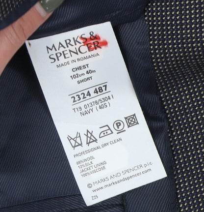 Mens UK Size 40 Marks and Spencer Regular Blue Suit Jacket