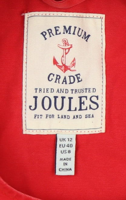 Womens UK Size 12 Joules Red Anorak Coat