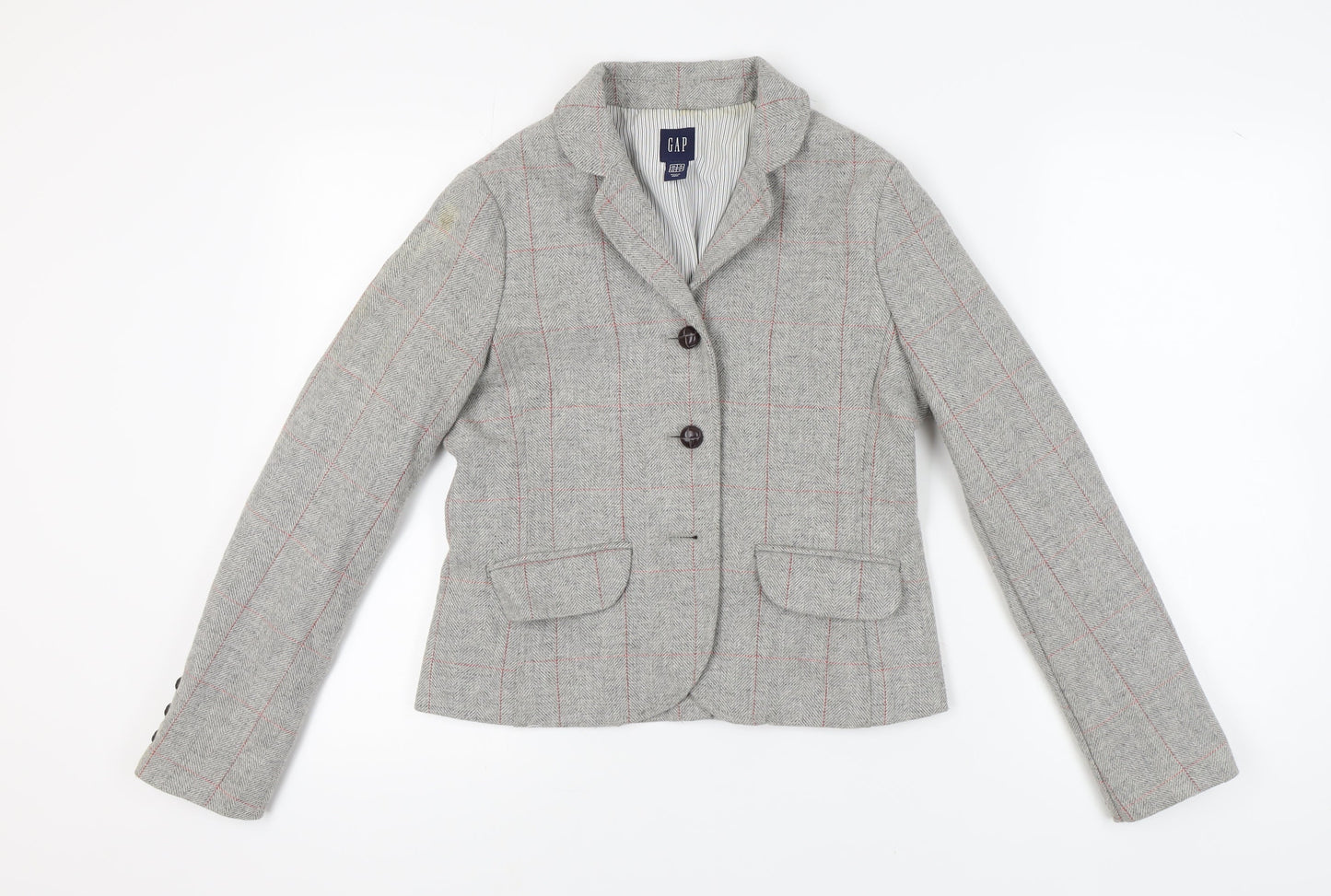 GAP Women's Grey Tweed Blazer, Size 10, Classic Fit
