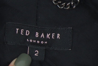 Ted Baker Women's Black Pinstripe Blazer Size 2