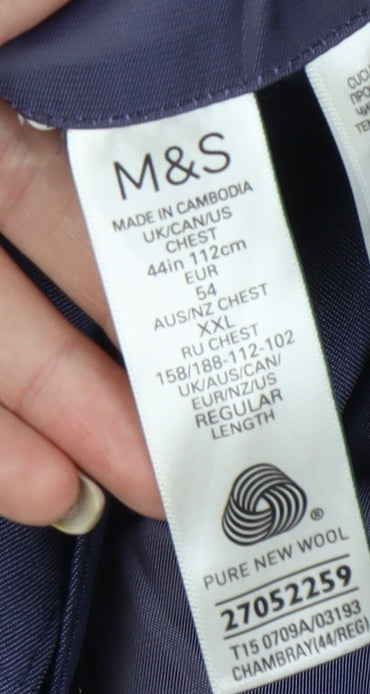 Mens UK Size 44 Marks and Spencer Regular Blue Suit Jacket