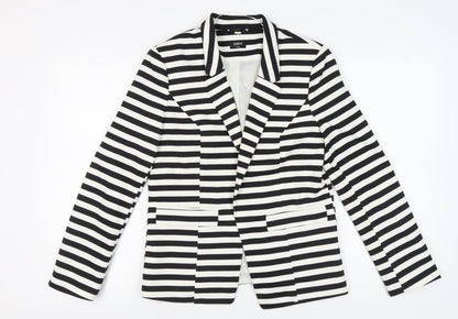 Oasis Women’s Black Striped Blazer, Size 14