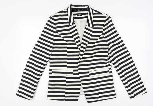Oasis Women’s Black Striped Blazer, Size 14