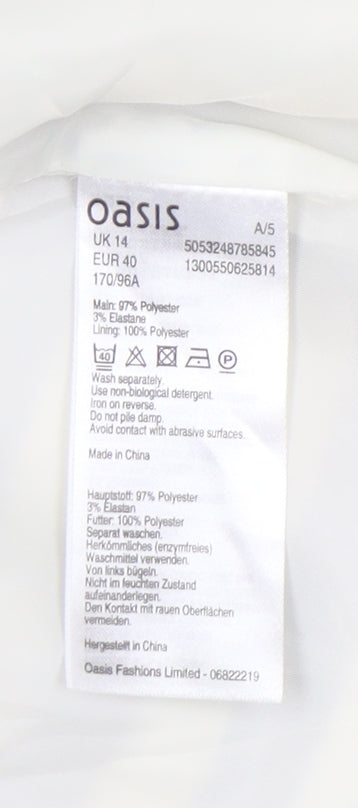 Oasis Women’s Black Striped Blazer, Size 14