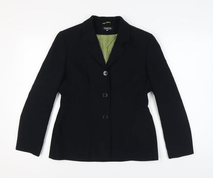 Womens UK Size 12 Equation Regular Black Blazer