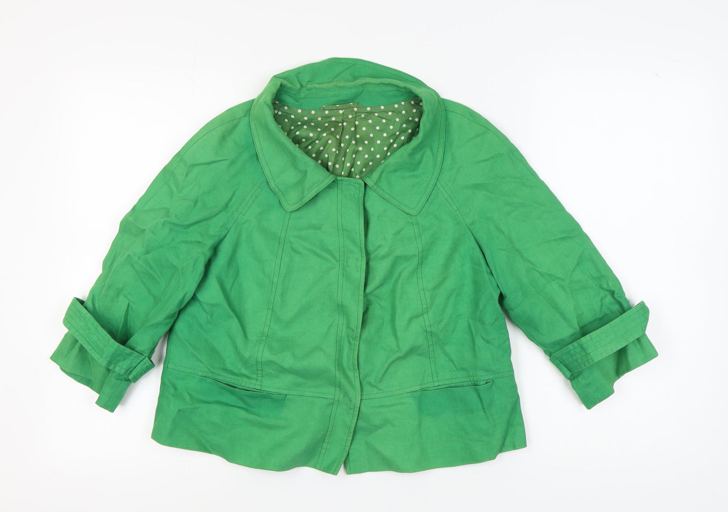 Hobbs Women's Green Linen Jacket Size 12