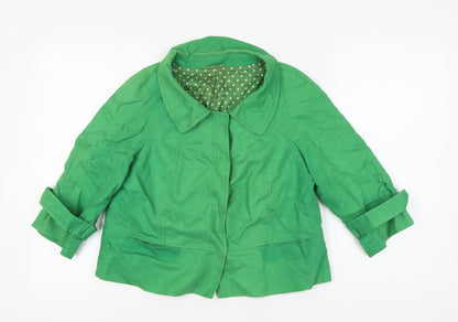 Hobbs Women's Green Linen Jacket Size 12