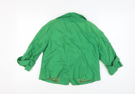 Hobbs Women's Green Linen Jacket Size 12