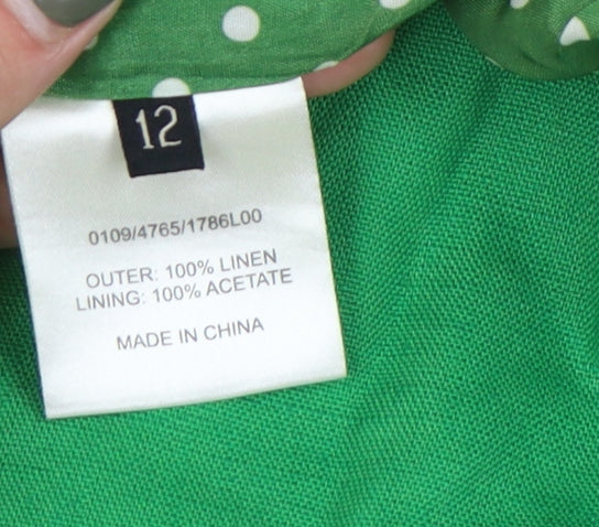 Hobbs Women's Green Linen Jacket Size 12