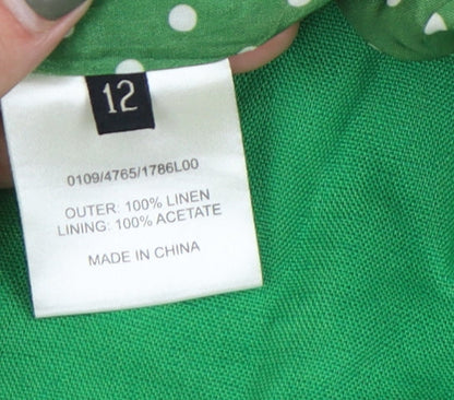 Hobbs Women's Green Linen Jacket Size 12