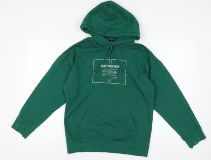 H&M Green Pullover Hoodie Unisex XS