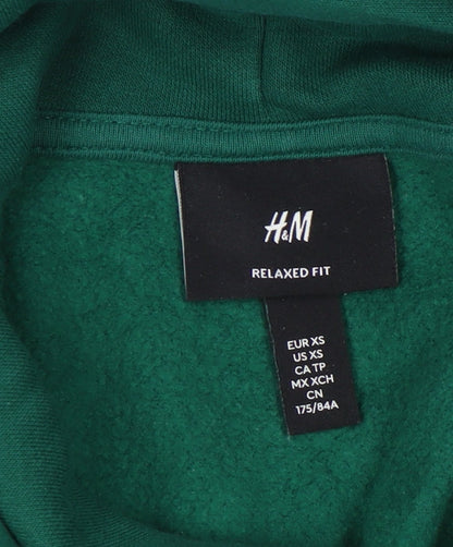 H&M Green Pullover Hoodie Unisex XS