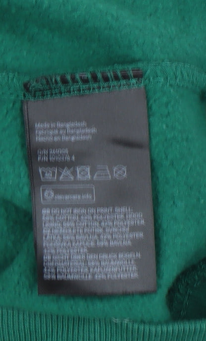 H&M Green Pullover Hoodie Unisex XS