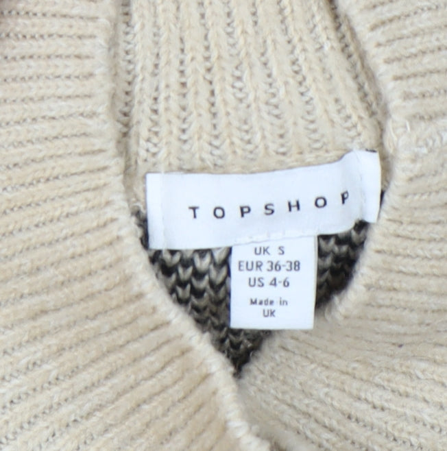 Womens UK Size S Topshop Beige Jumper Jumper