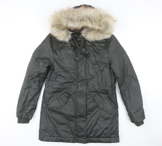 Marks & Spencer Women's Green Parka Coat Size 8