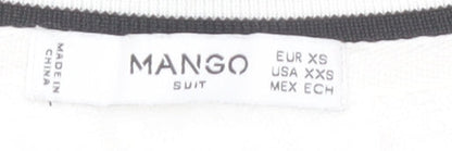 Mango Women White XS Pullover Sweatshirt with Logo