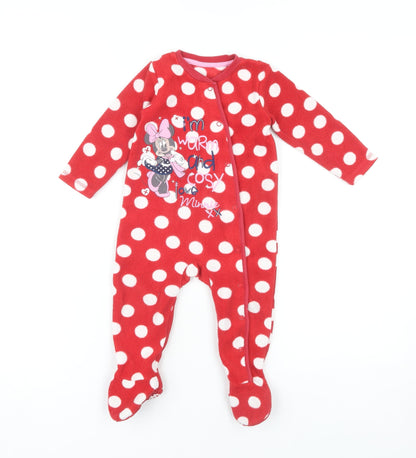Disney Baby Unisex Red Polka Dot All-In-One 9-12M