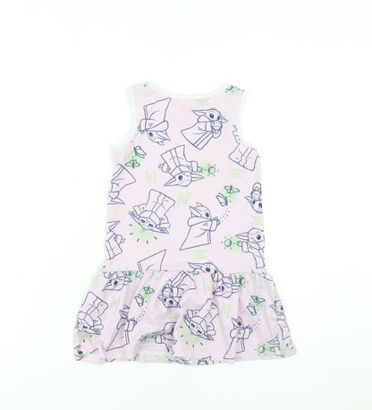 Star Wars Girls Pink Cartoon Tank Dress - 4-5 Years
