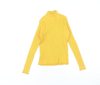 MNG Girls Yellow High Neck Long Sleeve Cotton Top 11-12 Years