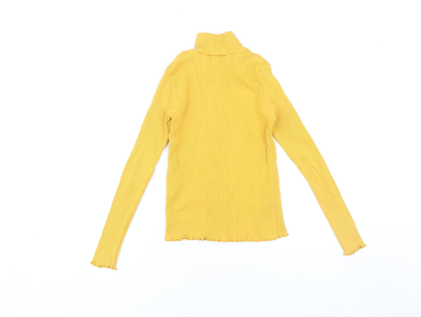 MNG Girls Yellow High Neck Long Sleeve Cotton Top 11-12 Years