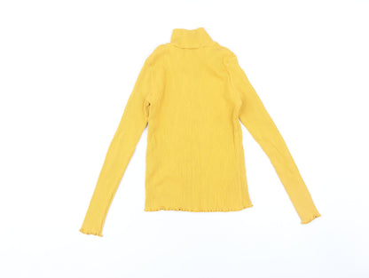 MNG Girls Yellow High Neck Long Sleeve Cotton Top 11-12 Years