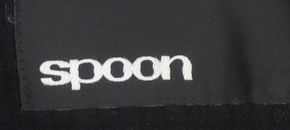 Spoon Women's Black Wool Pea Coat, Size 10, Classic Elegance