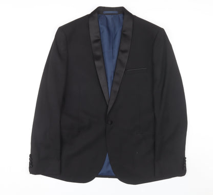 Mens UK Size 44 Marks and Spencer Regular Black Suit Tuxedo