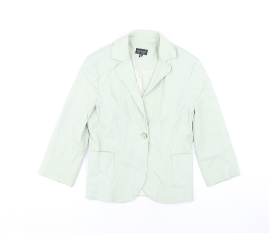 Topshop Women’s Green Blazer, Size 10, Casual, Lined