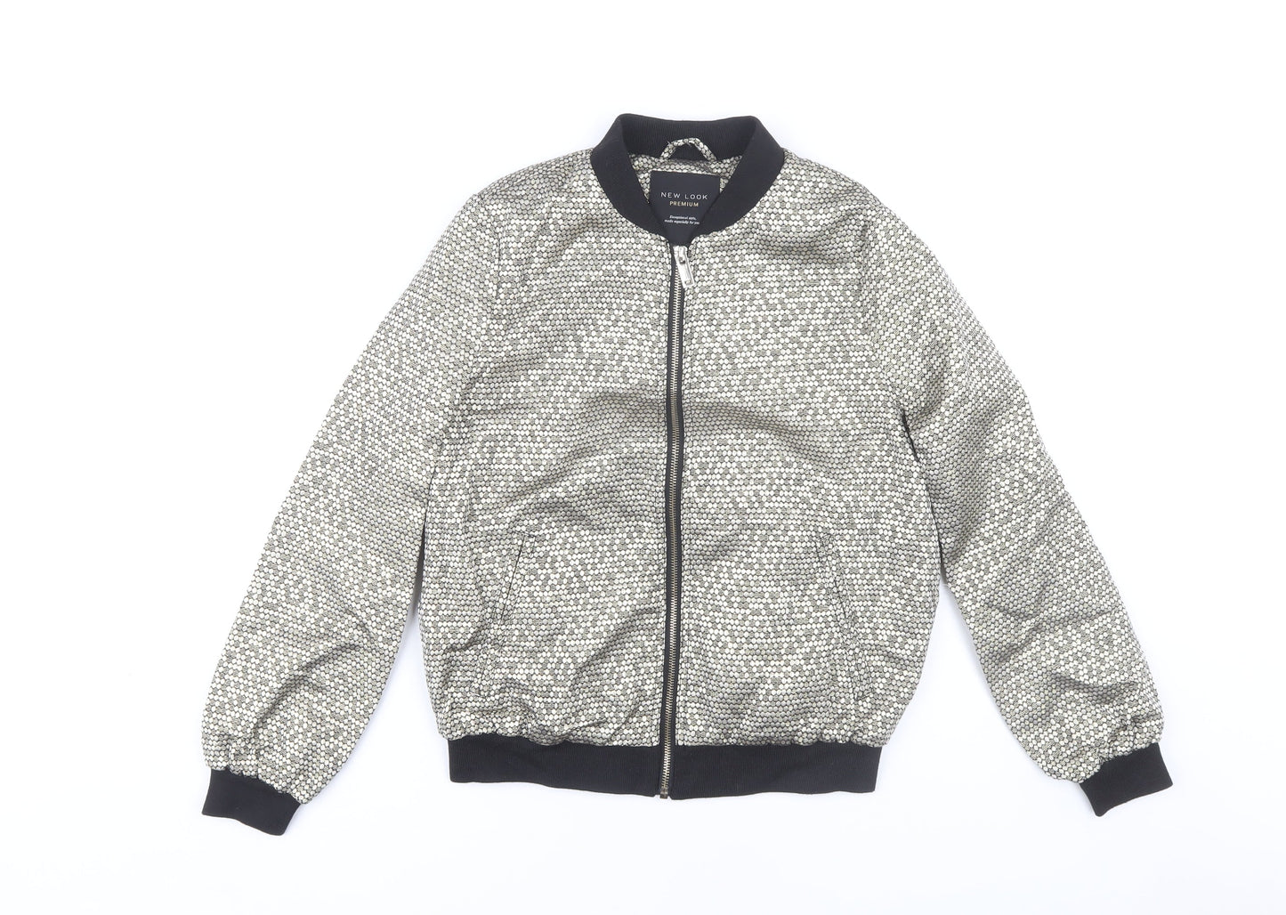 Womens UK Size 8 New Look Gold Bomber Jacket