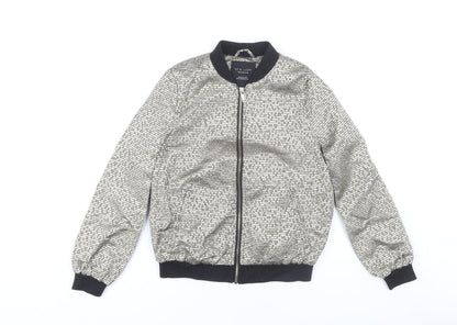 Womens UK Size 8 New Look Gold Bomber Jacket