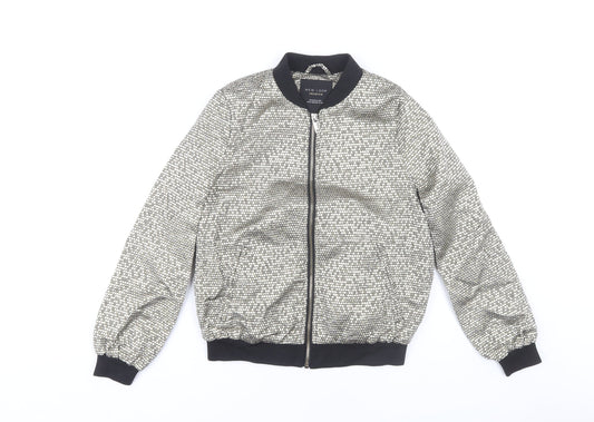 Womens UK Size 8 New Look Gold Bomber Jacket