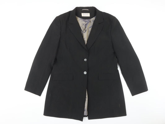 Mackays Women's Black Pinstripe Blazer Size 18