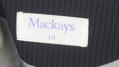 Mackays Women's Black Pinstripe Blazer Size 18