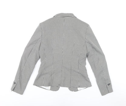H&M Women's Blazer Size 10 Black White Houndstooth