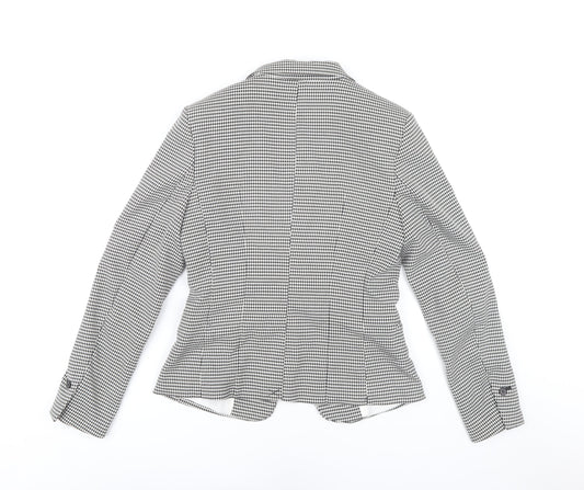 H&M Women's Blazer Size 10 Black White Houndstooth