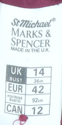 Womens UK Size 14 Marks and Spencer Red Classic