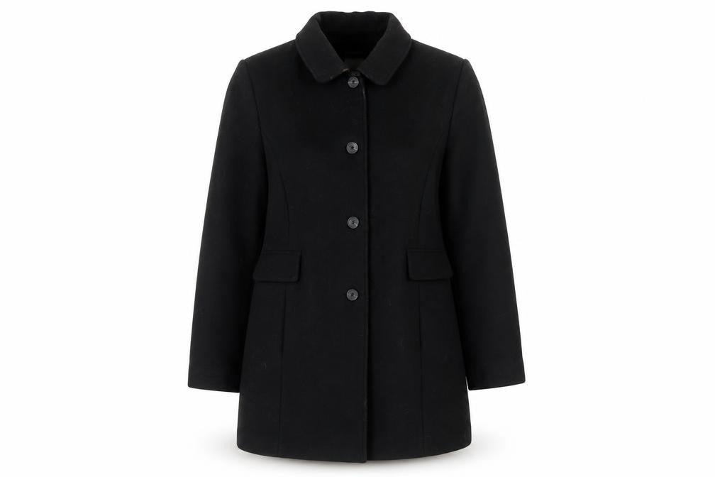 Womens UK Size 4 Damart Black Overcoat