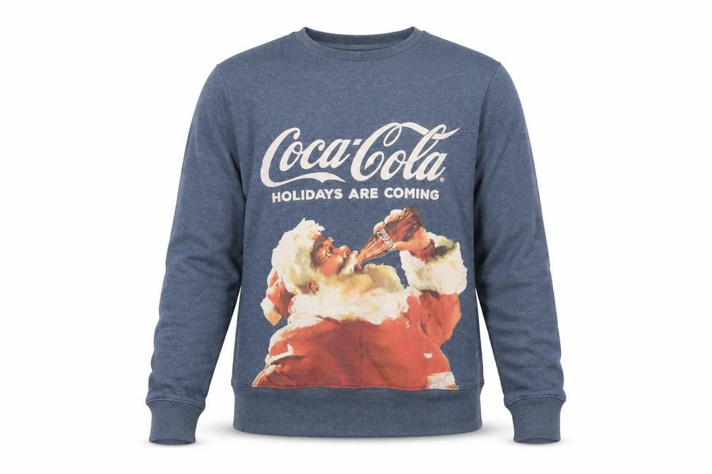 Unisex Adults UK Size S Coca-Cola Blue Pullover Sweatshirt