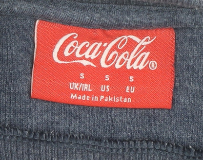 Unisex Adults UK Size S Coca-Cola Blue Pullover Sweatshirt
