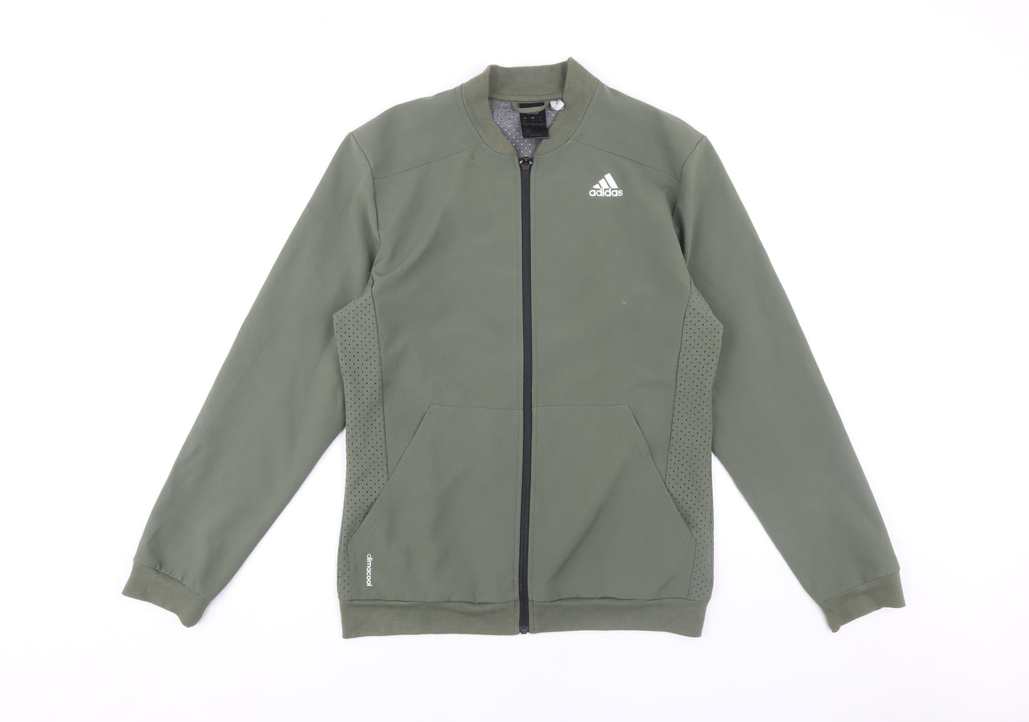 Adidas Men's Green S Basic Jacket with Zip Pockets
