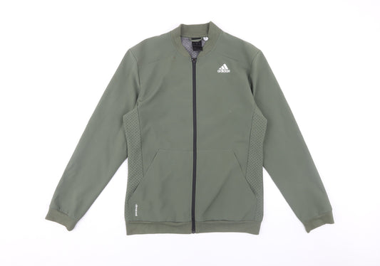 Adidas Men's Green S Basic Jacket with Zip Pockets